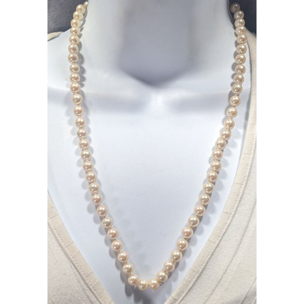 Vintage Glam Glass Pearl Beaded Necklace - Picture 2 of 4